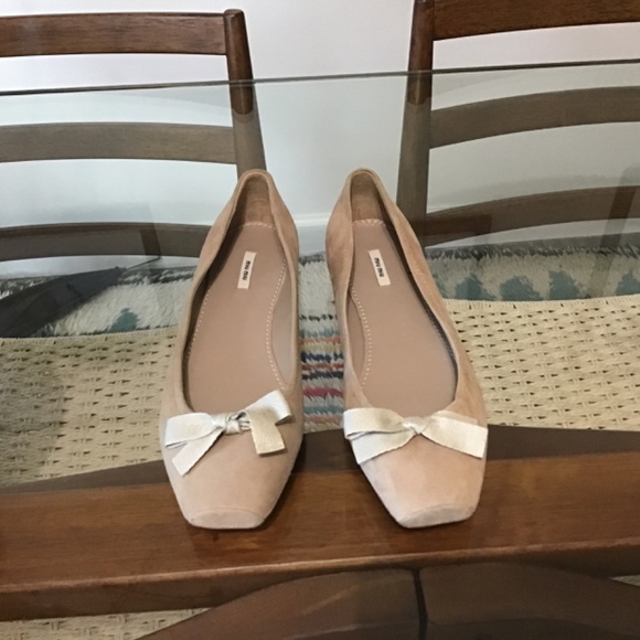 Miu Miu Suede Ballet Flats - Picture 2 of 4